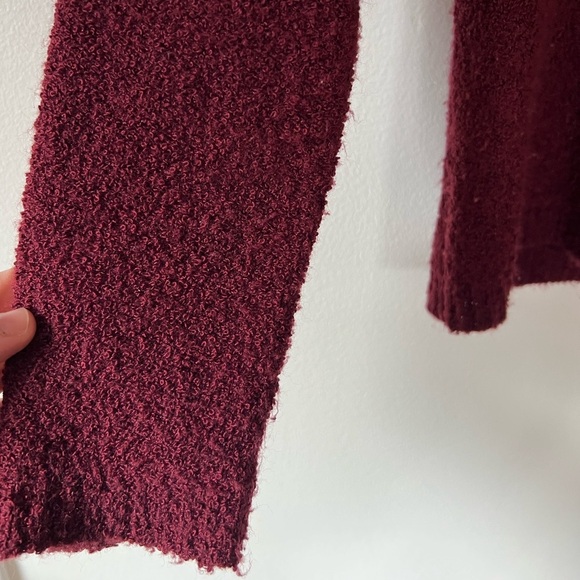 Worthington Women’s Burgundy Boucle Cardigan Polo Sweater - Medium Petite - Picture 4 of 6